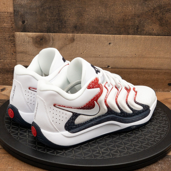 NIKE KD 17 USA WHITE OBSIDIAN MENS BASKETBALL SHOES RED BLUE SZ 11.5 FJ9487-101 - Picture 8 of 9